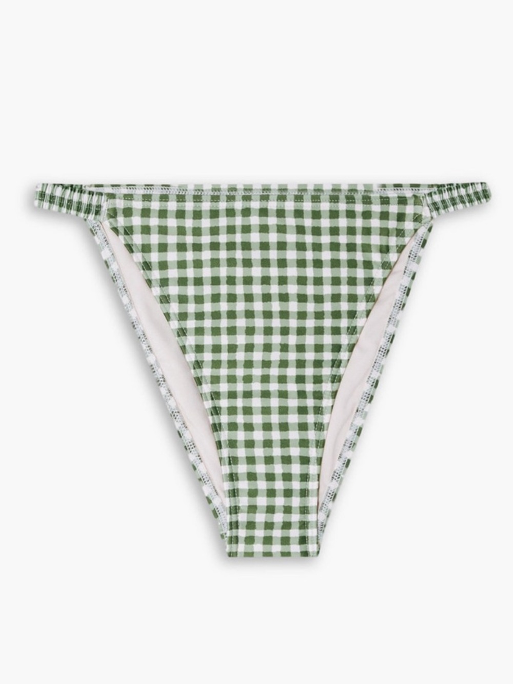 Peony Swimwear Holiday gingham bikini briefs in lead green